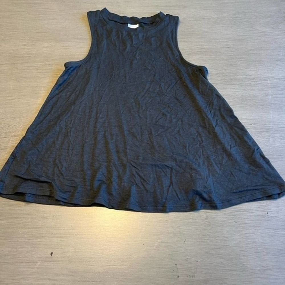 Nordstrom Tank Top Kids S 7/8 Charcoal Grey Excellent Sleeveless Swing High Neck